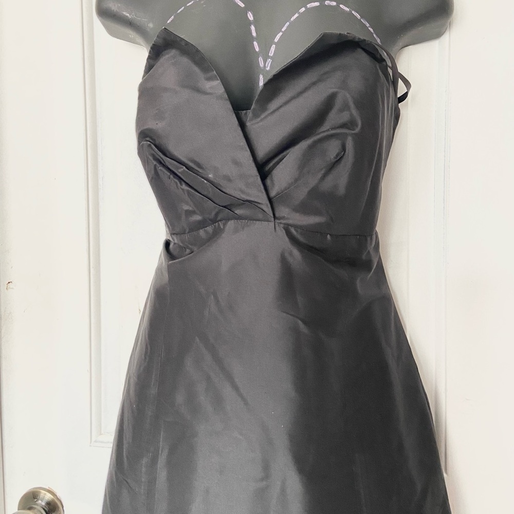 Coren Moore black satin strapless party cocktail dress - Picture 2 of 7